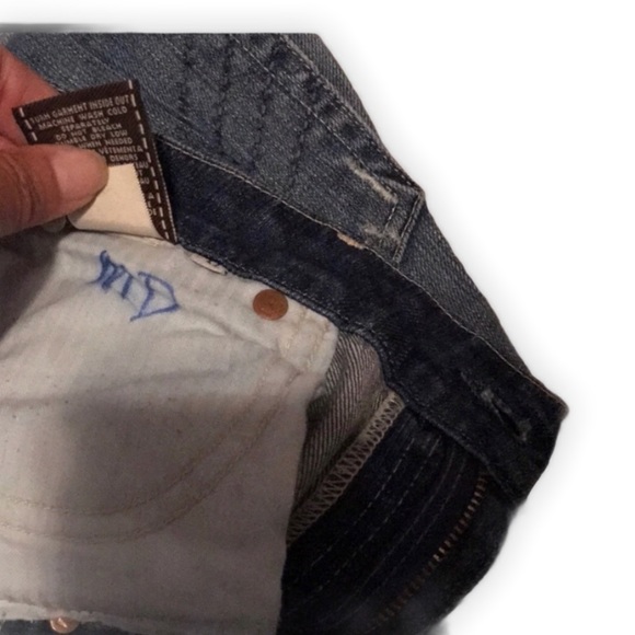 41. 7 FAM A-Pocket Jeans Blue Sz 32 Bootcut - Picture 9 of 9